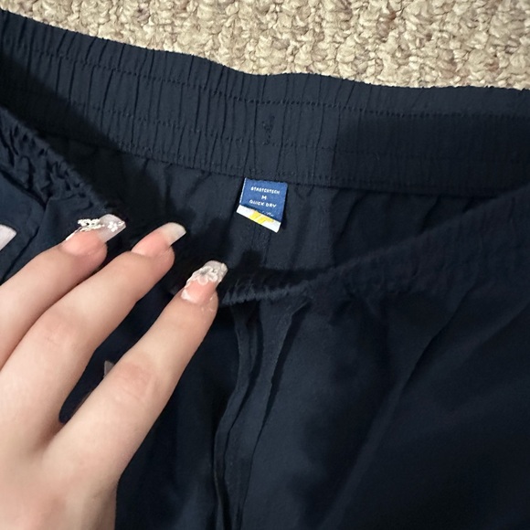 Navy Blue Wide-Leg Cargo Pants - Picture 3 of 3